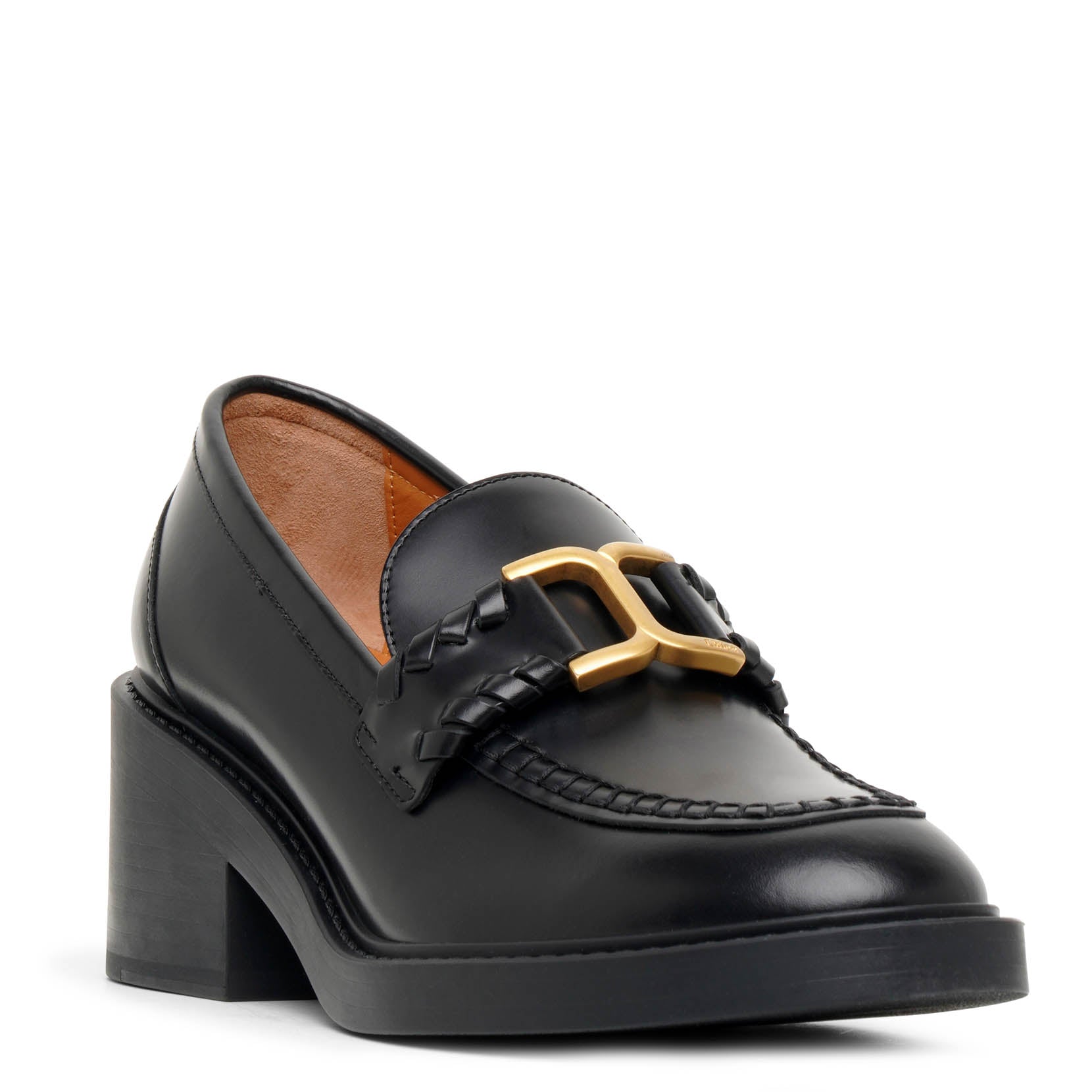 Chloé | Marcie black leather heeled loafers | Savannahs