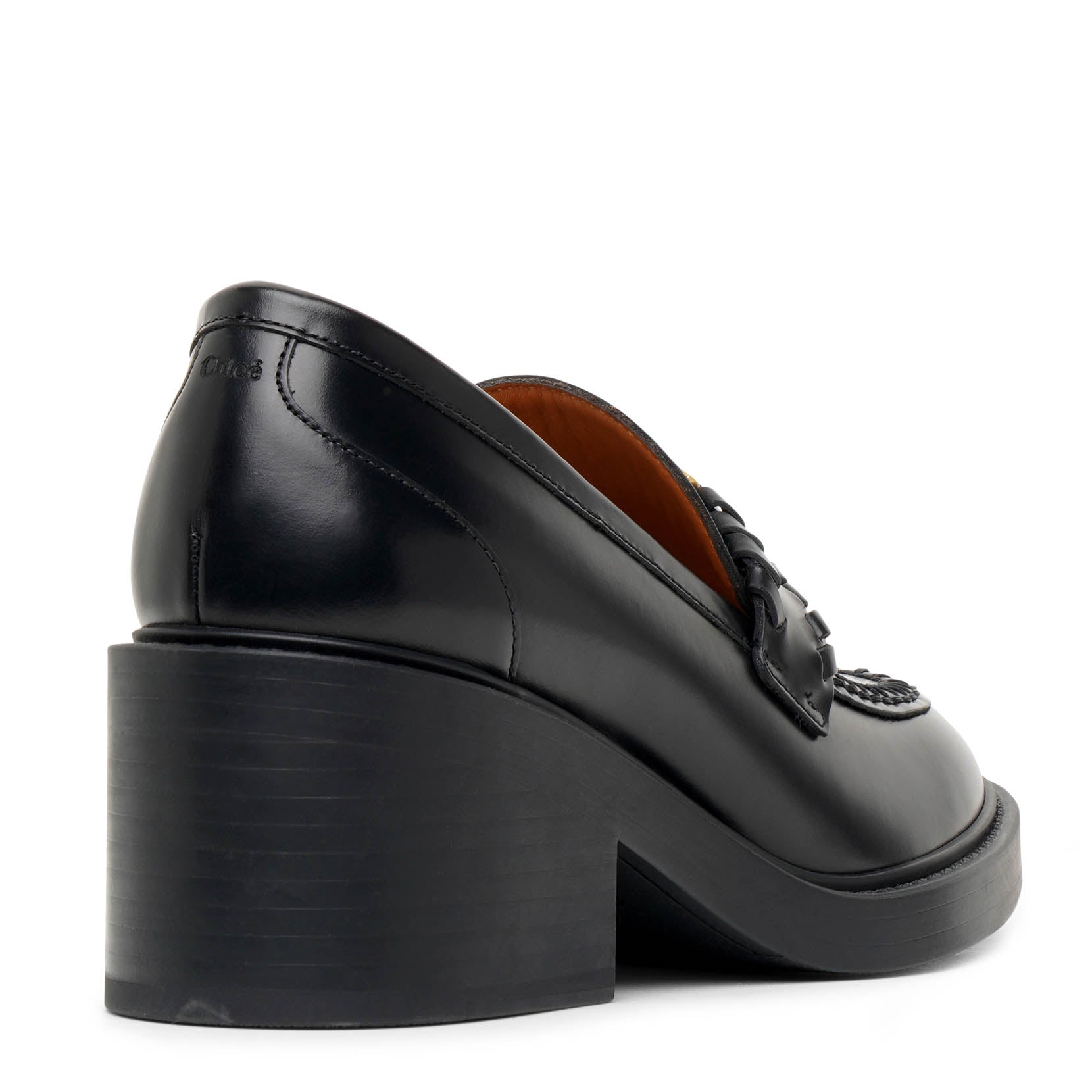 Chloé Marcie black leather heeled loafers Savannahs