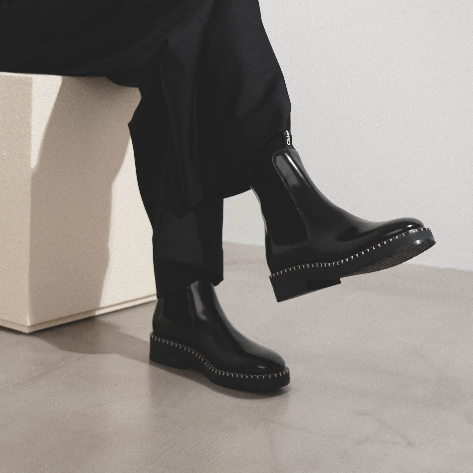 Chloé | Noua black leather ankle boots | Savannahs