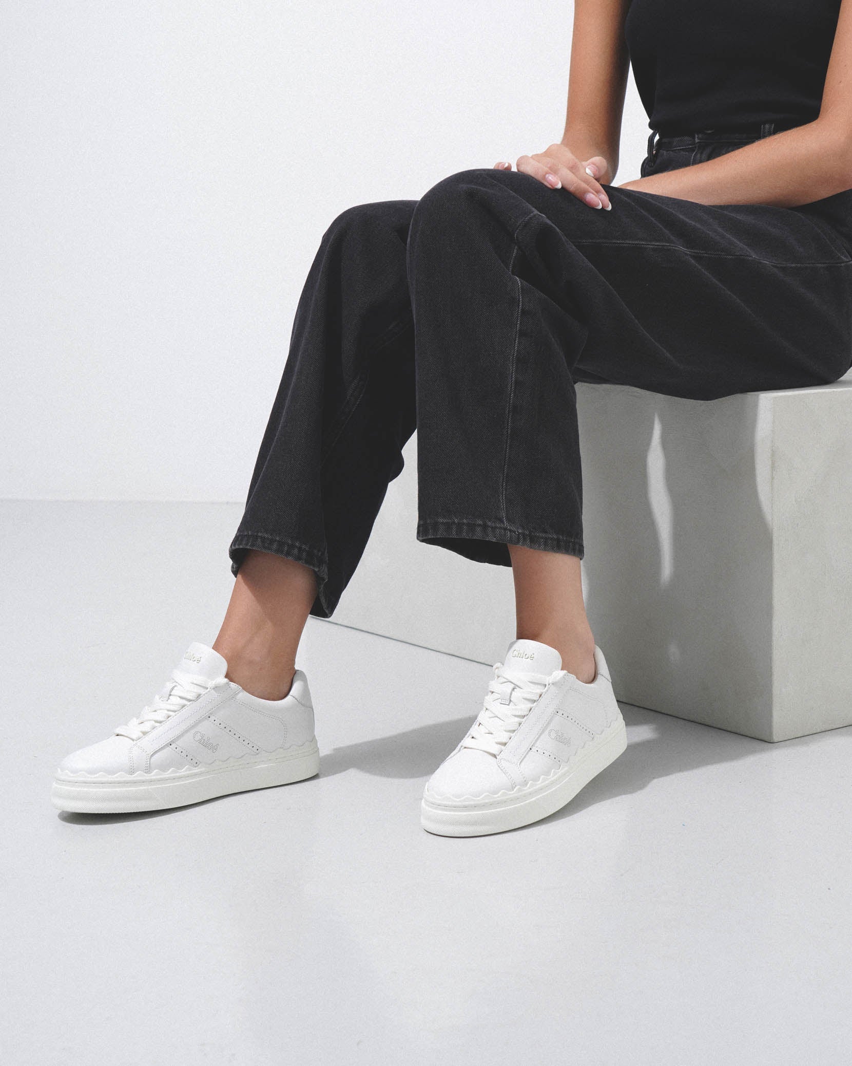 Chloé | Lauren white leather sneakers