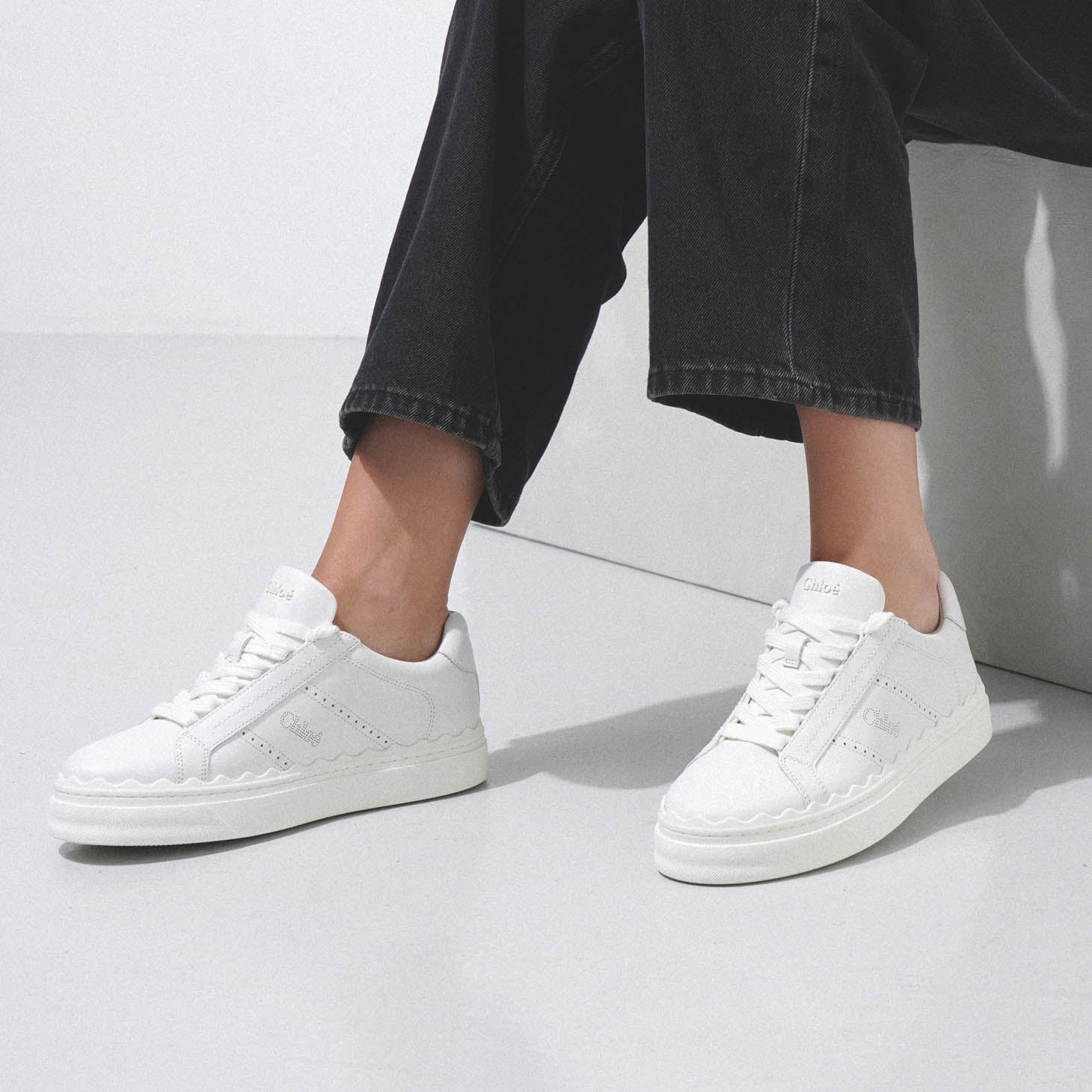 Chloé | Lauren white leather sneakers | Savannahs