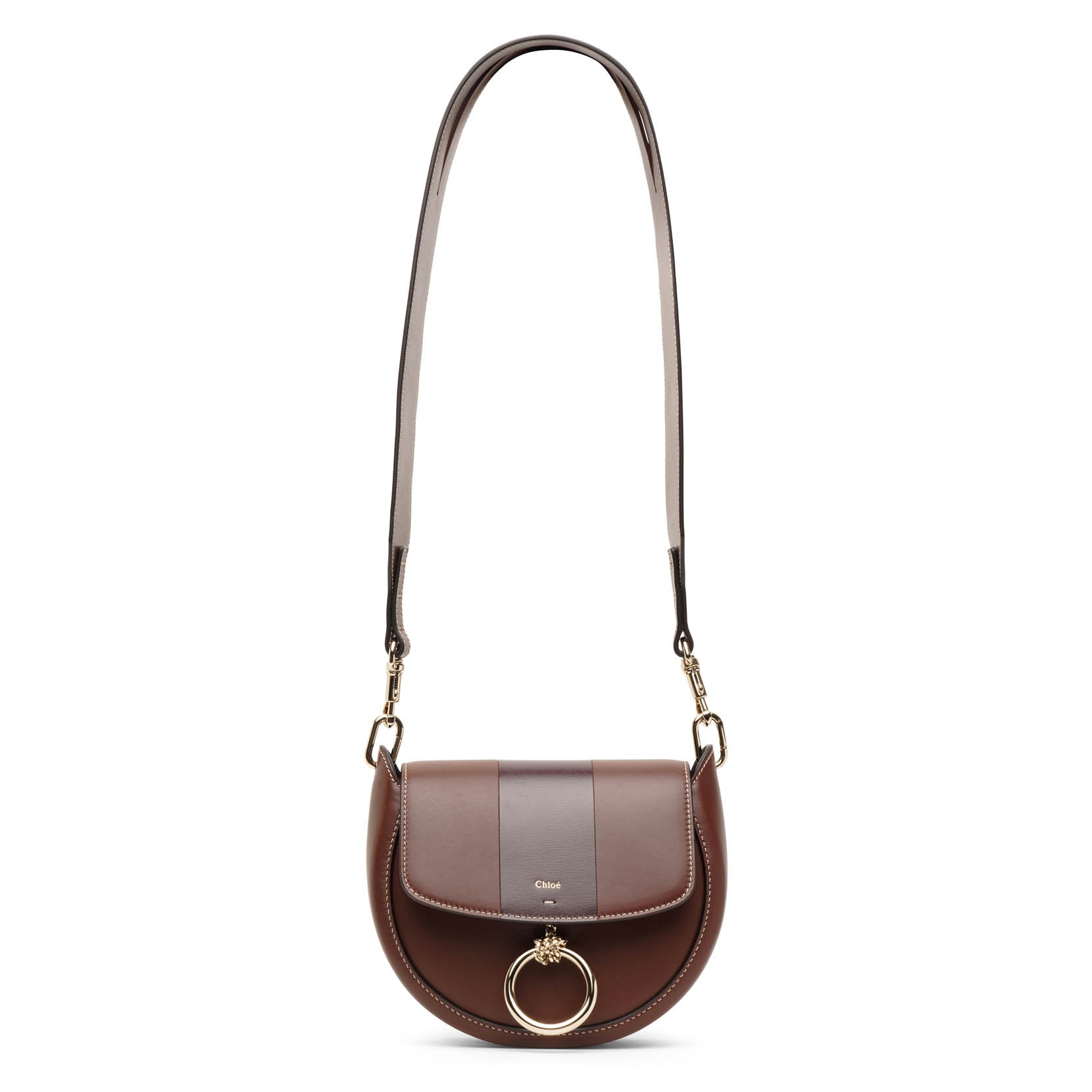 Chloé Arlene Leather Saddle Crossbody Bag In Brown