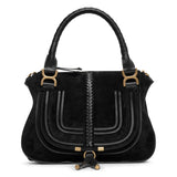 Marcie black suede shoulder bag