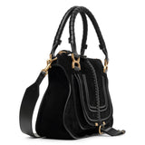 Marcie black suede shoulder bag