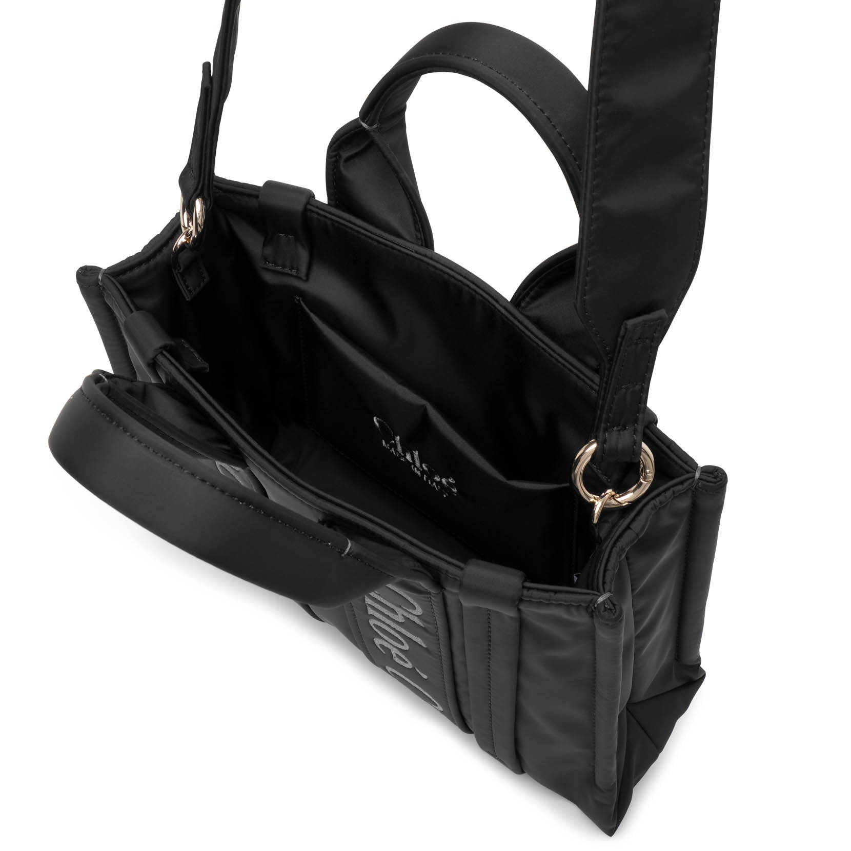 Chloé | Woody small black nylon tote bag | Savannahs
