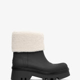 Raina black fur rain boots