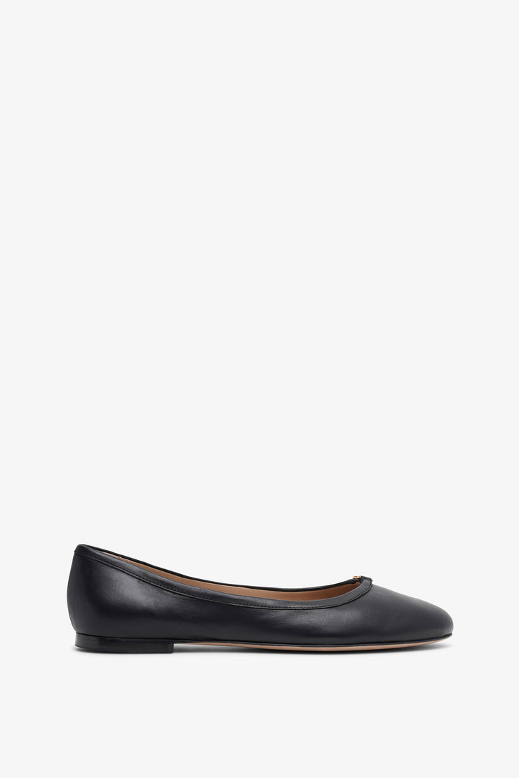 Marcie black leather ballerinas