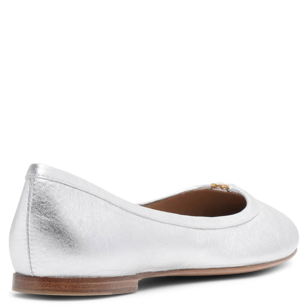 【sale】CHLOE クロエ Marcie シルバーバレーシューズ Chloé | Marcie silver leather ballerinas | Savannahs