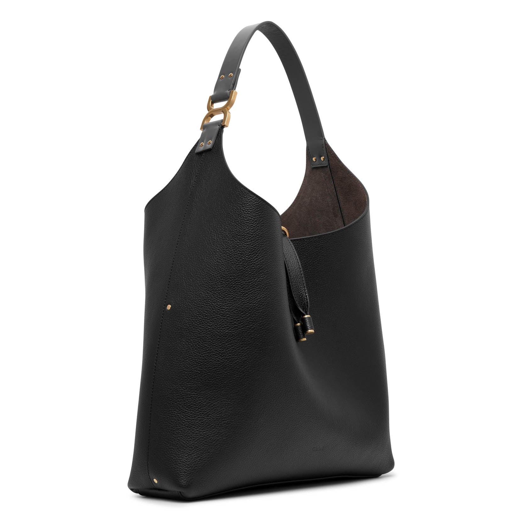 Shop Chloé Marcie Black Leather Shoulder Bag