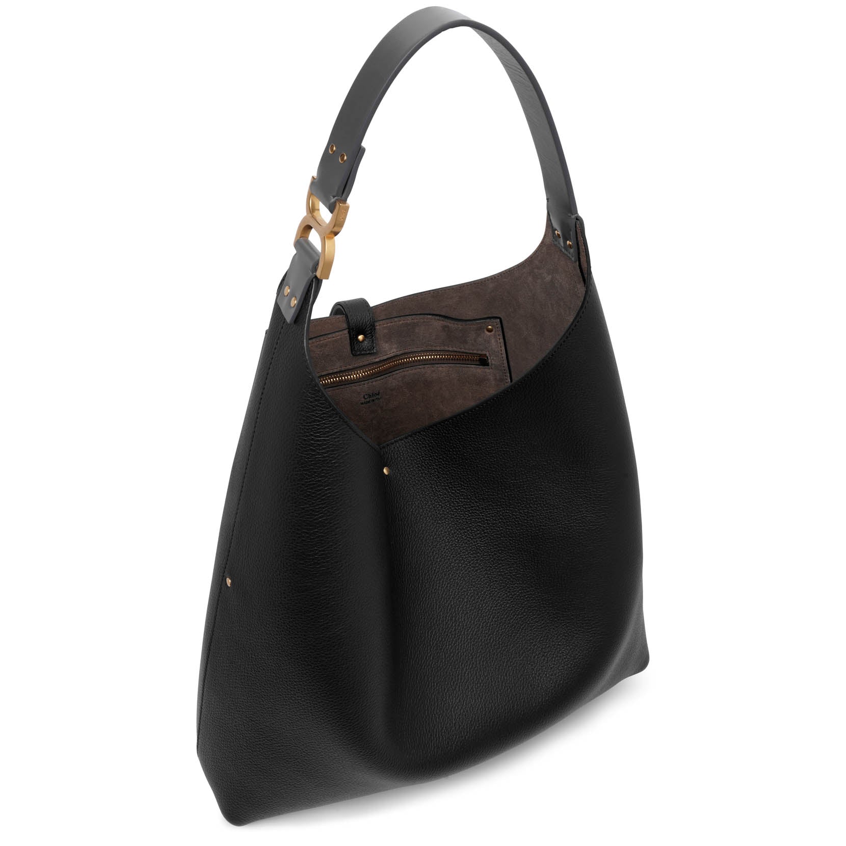 Shop Chloé Marcie Black Leather Shoulder Bag