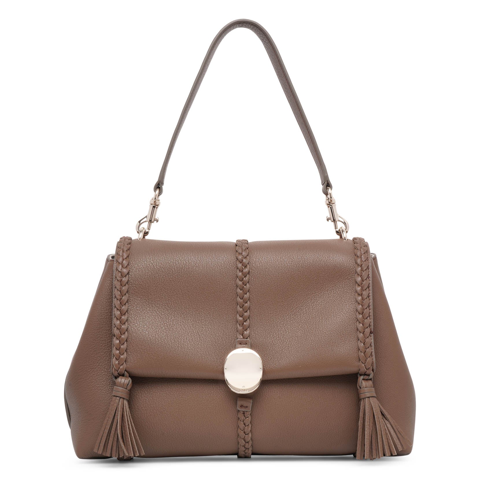 Chloé Penelope Medium Taupe Leather Bag In Brown