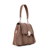 Penelope small taupe leather bag
