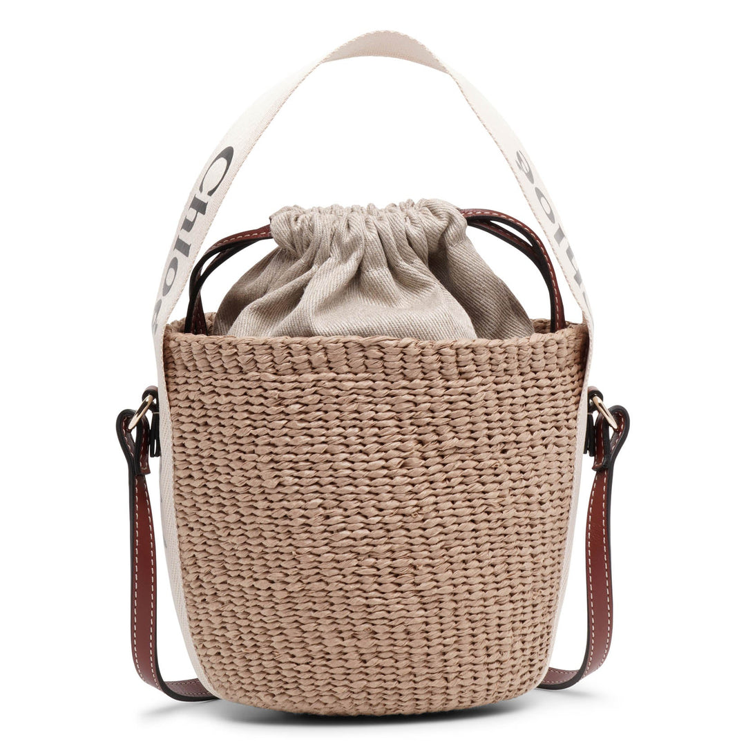大人気 ☆ CHLOE クロエ Woody logo white raffia bucket bag Chloé | Woody logo white raffia bucket bag | Savannahs