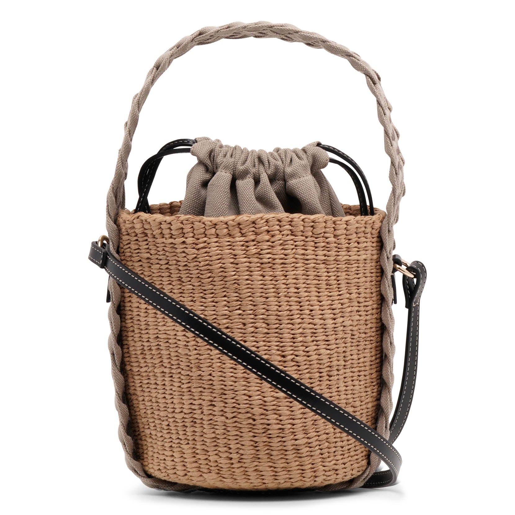 Chloé | Woody braided grey raffia bucket bag | Savannahs