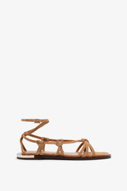 Uma beige suede flat sandals