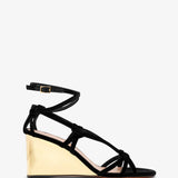 Rebecca black velvet wedges