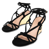 Rebecca black velvet wedges