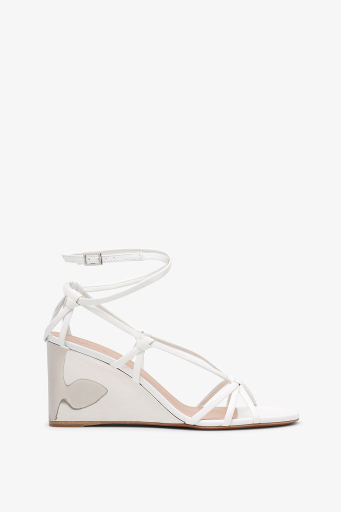 【関税込み】Chloe ホワイト Rebecca ウェッジヒール サンダル Chloé | Rebecca white leather wedges | Savannahs