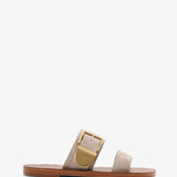 Rebecca greige suede flats