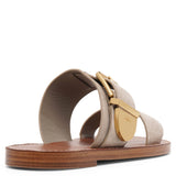 Rebecca greige suede flats