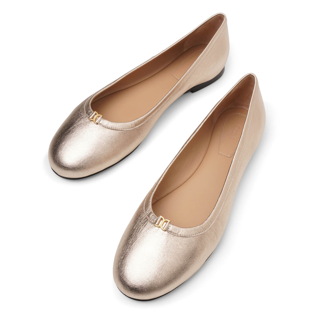 Chloe Marcie rose gold leather ballerinas Savannahs