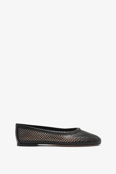 Chloé | Marcie black leather perforated ballerinas | Savannahs