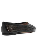 Marcie black leather perforated ballerinas