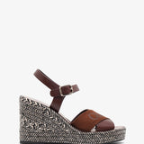 Piia brown leather wedges