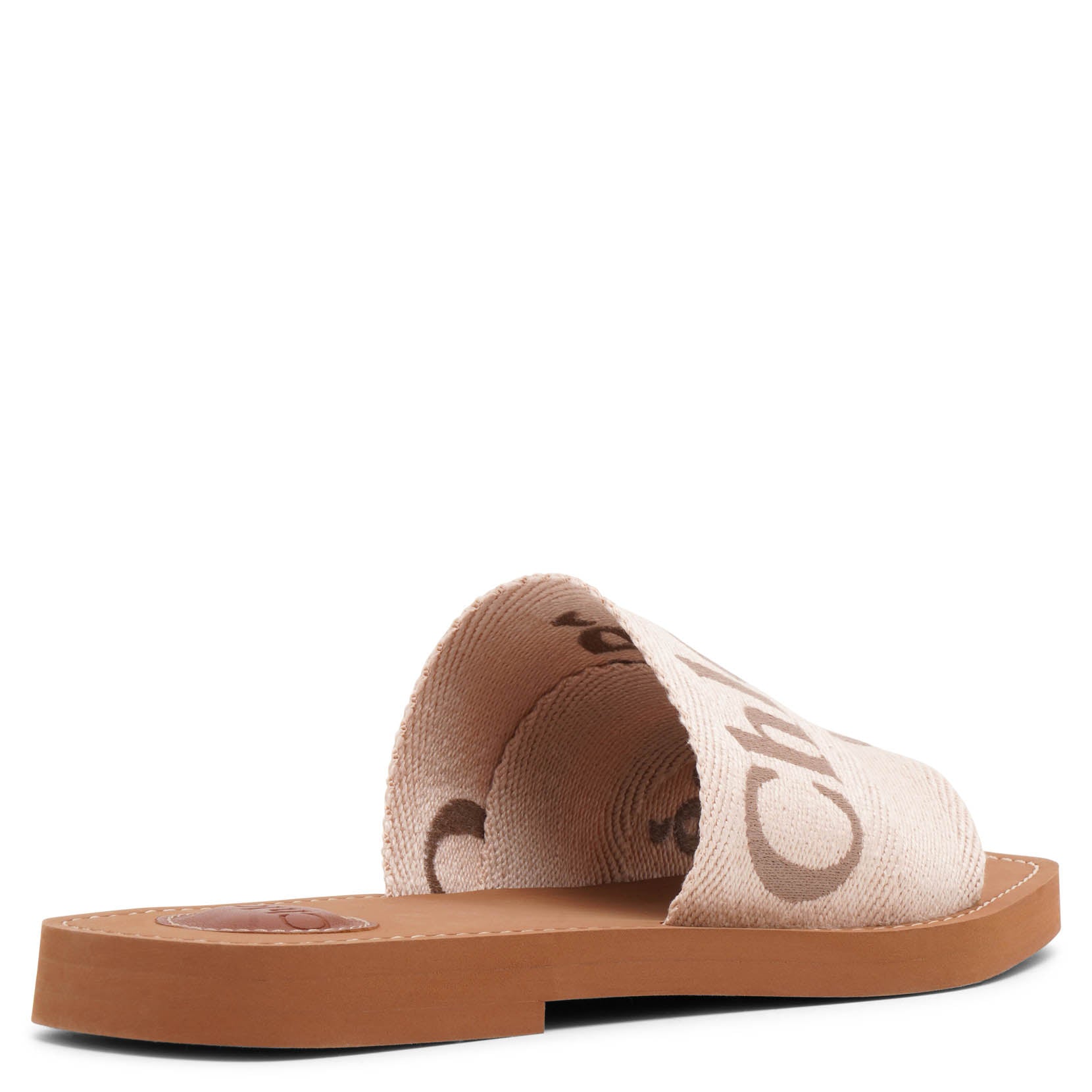 Shop Chloé Woody Blushy Beige Slide Sandals