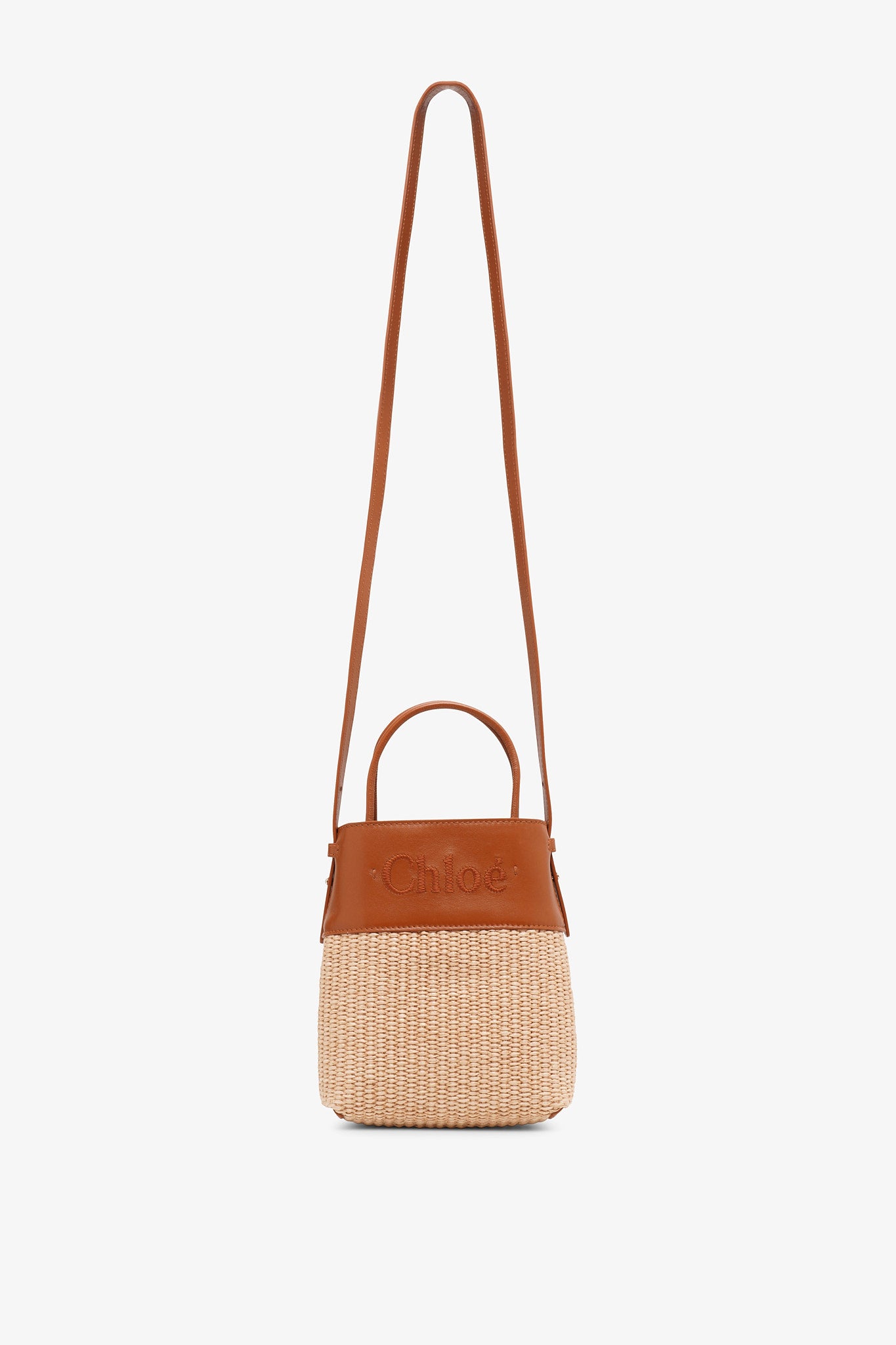 かごバッグ CHLOE BROWN RAFFIA MINI HORSE SATCHEL Chloé | Horse medal brown raffia basket bag | Savannahs