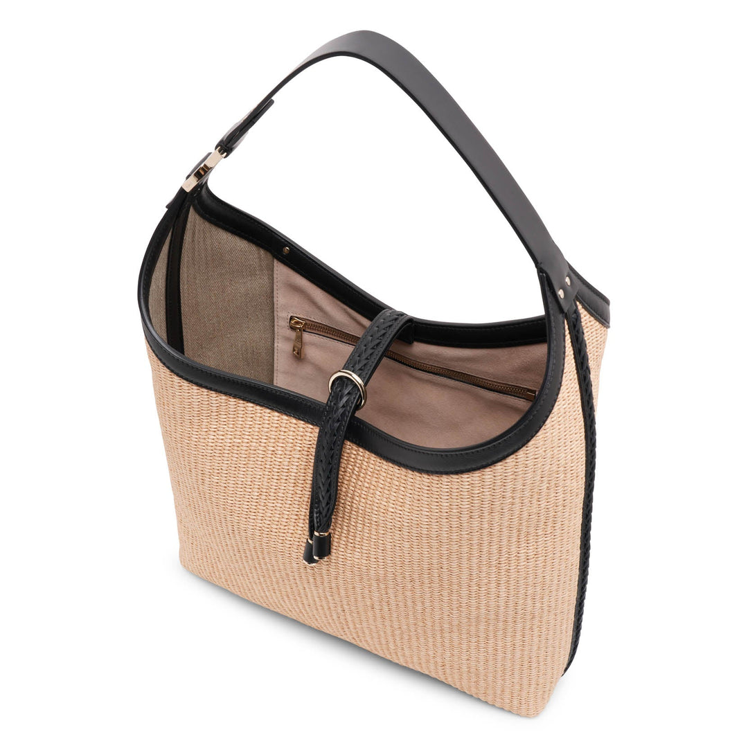 24AW new /CHLOE マーシー ラフィア ショルダーバッグ Beige Chloé ラフィアエフェクトファイバー製Marcieスモールバッグ