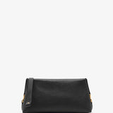 Marcie black leather clutch