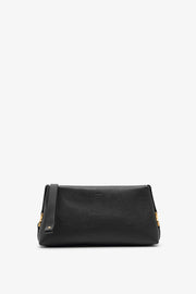 Marcie black leather clutch