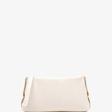 Marcie white leather clutch