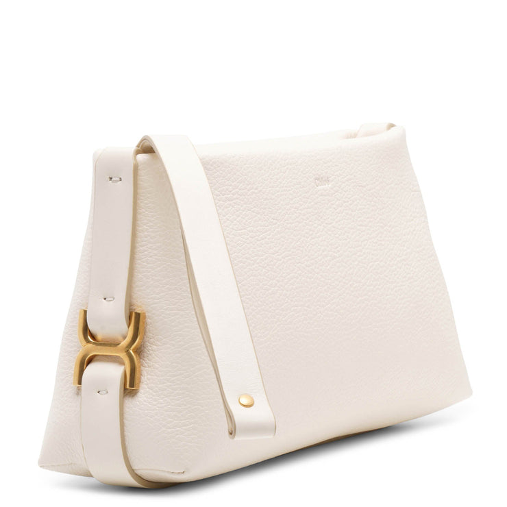 Marcie white leather clutch