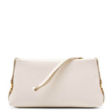 Marcie white leather clutch