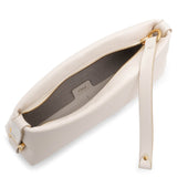 Marcie white leather clutch