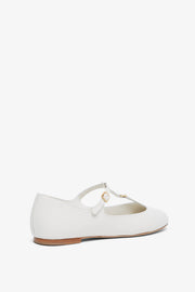 Marcie off white leather ballerina strap