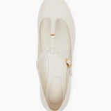 Marcie off white leather ballerina strap