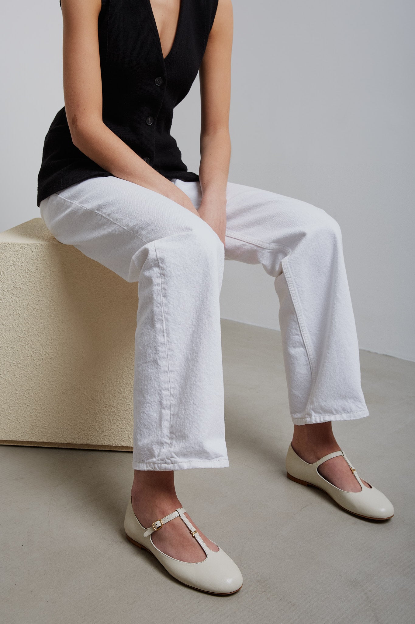 Chloé | Marcie off white leather ballerina strap | Savannahs