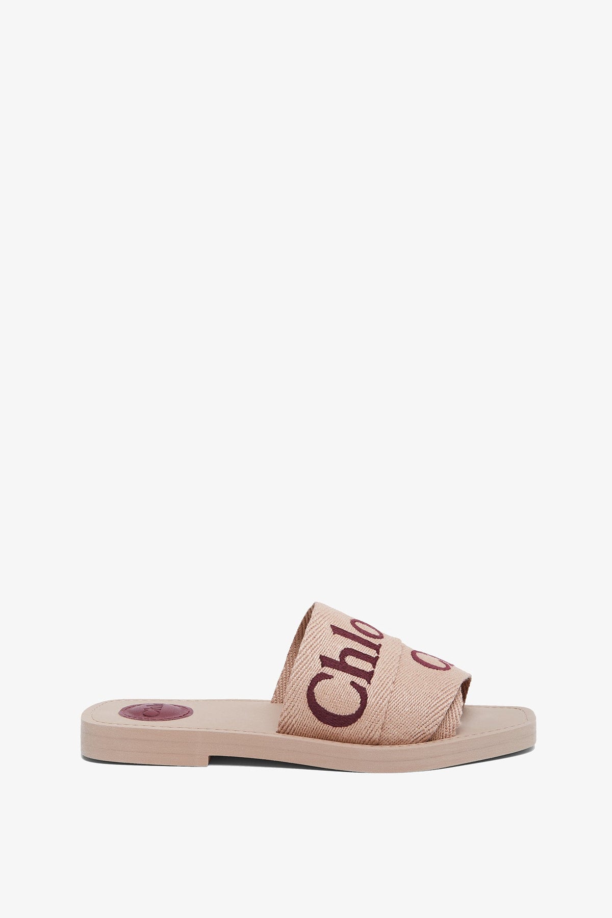 Shop Chloé Woody Dusty Pink Slides