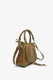 Marcie dark khaki leather tote bag