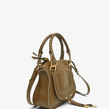 Marcie dark khaki leather tote bag