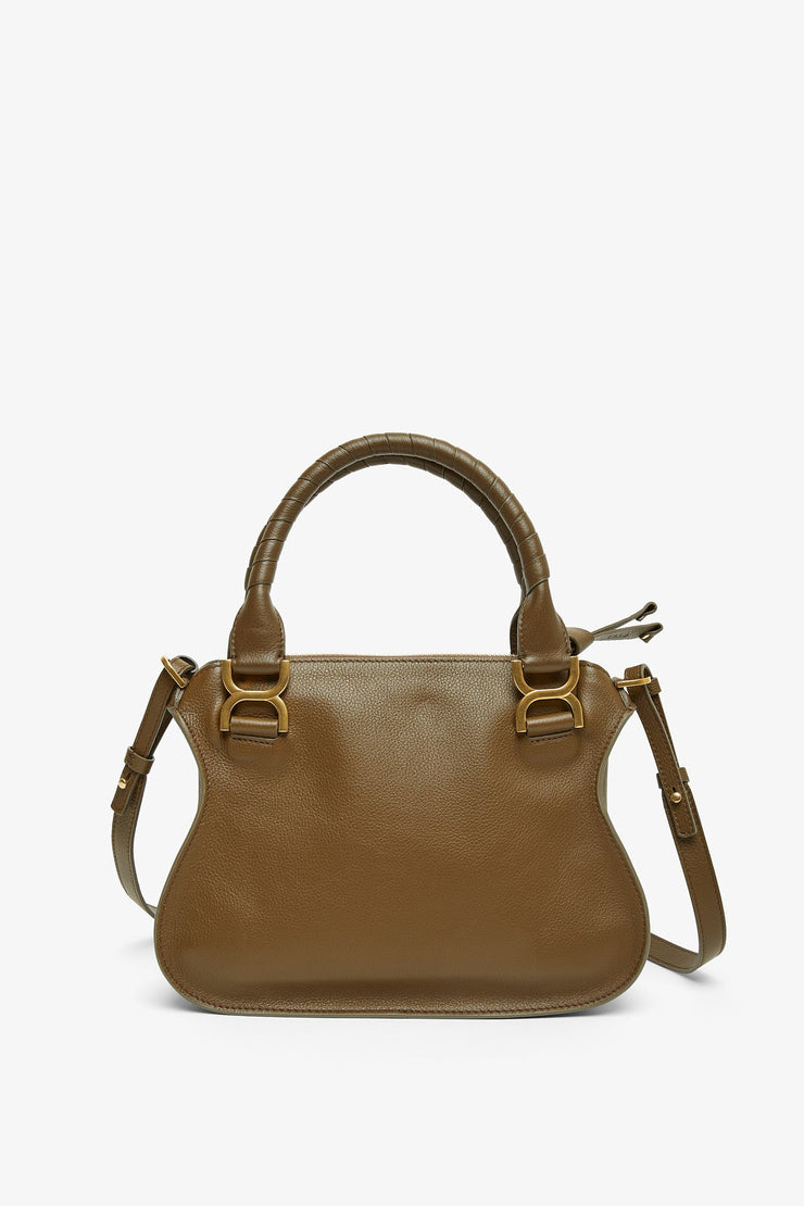 Marcie dark khaki leather tote bag