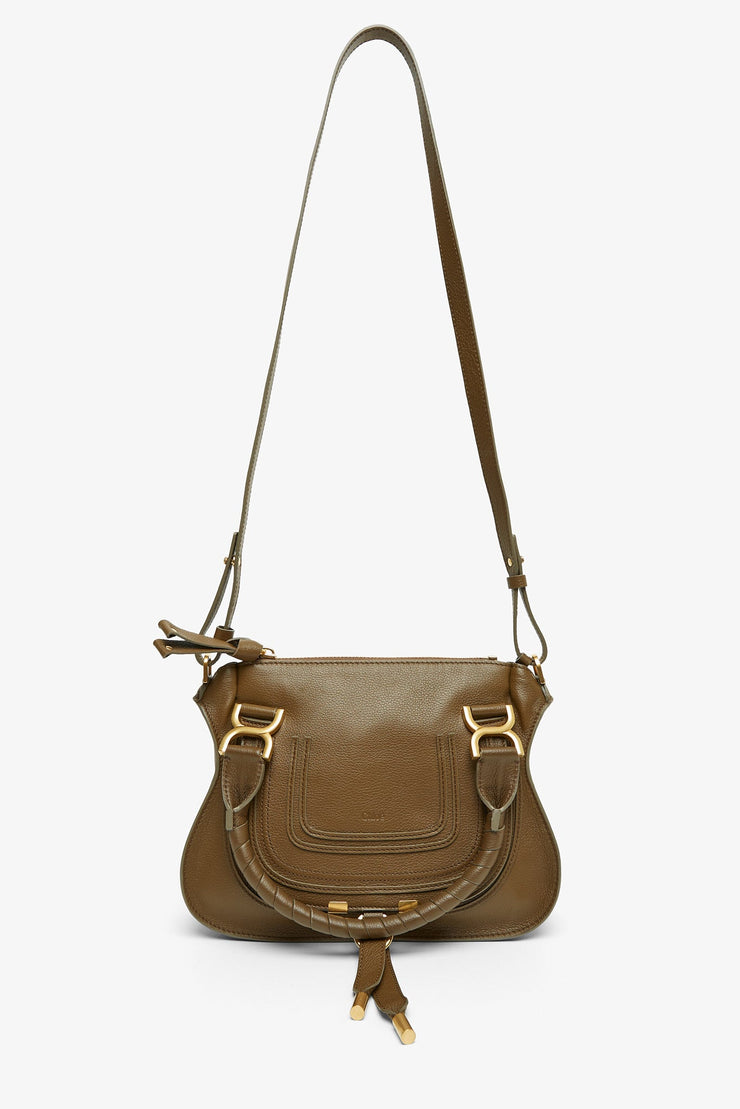 Marcie dark khaki leather tote bag