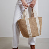 Woody raffia wild grey tote bag