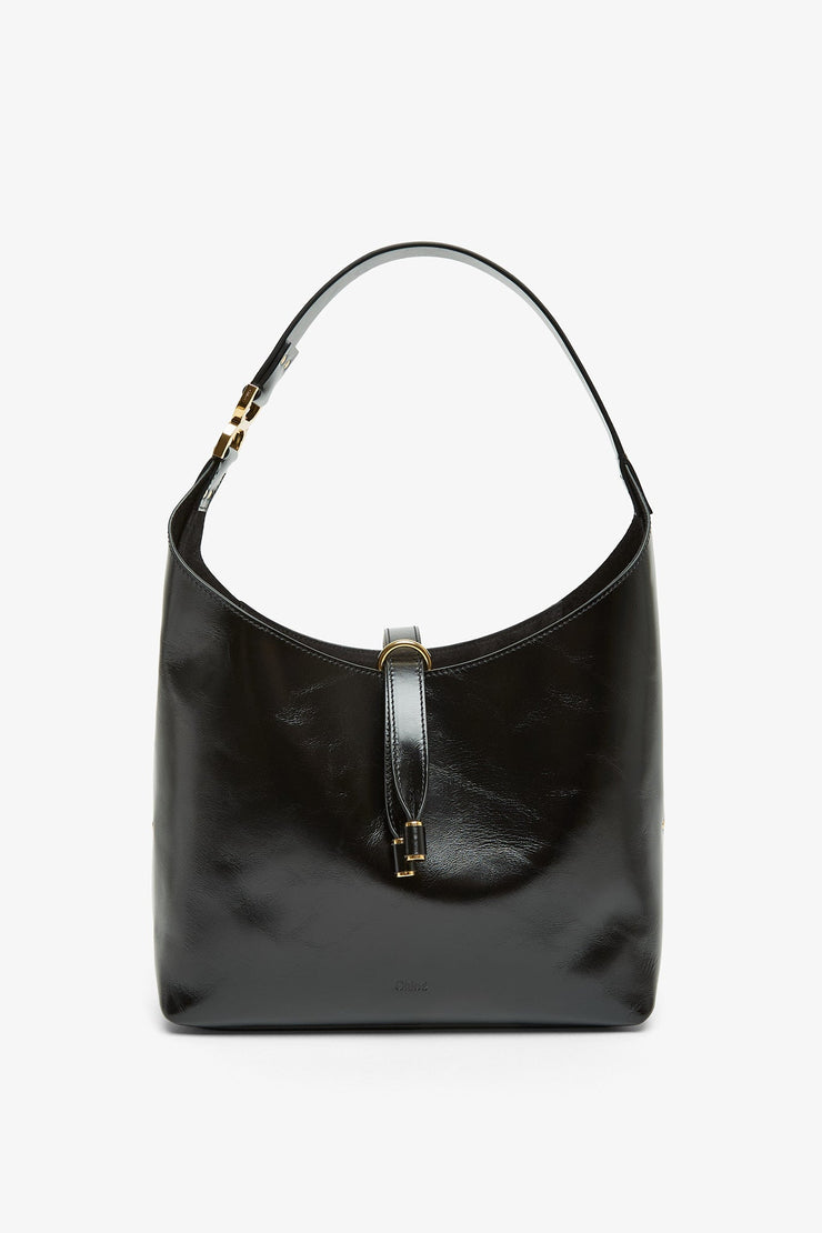 Marcie black leather hobo bag