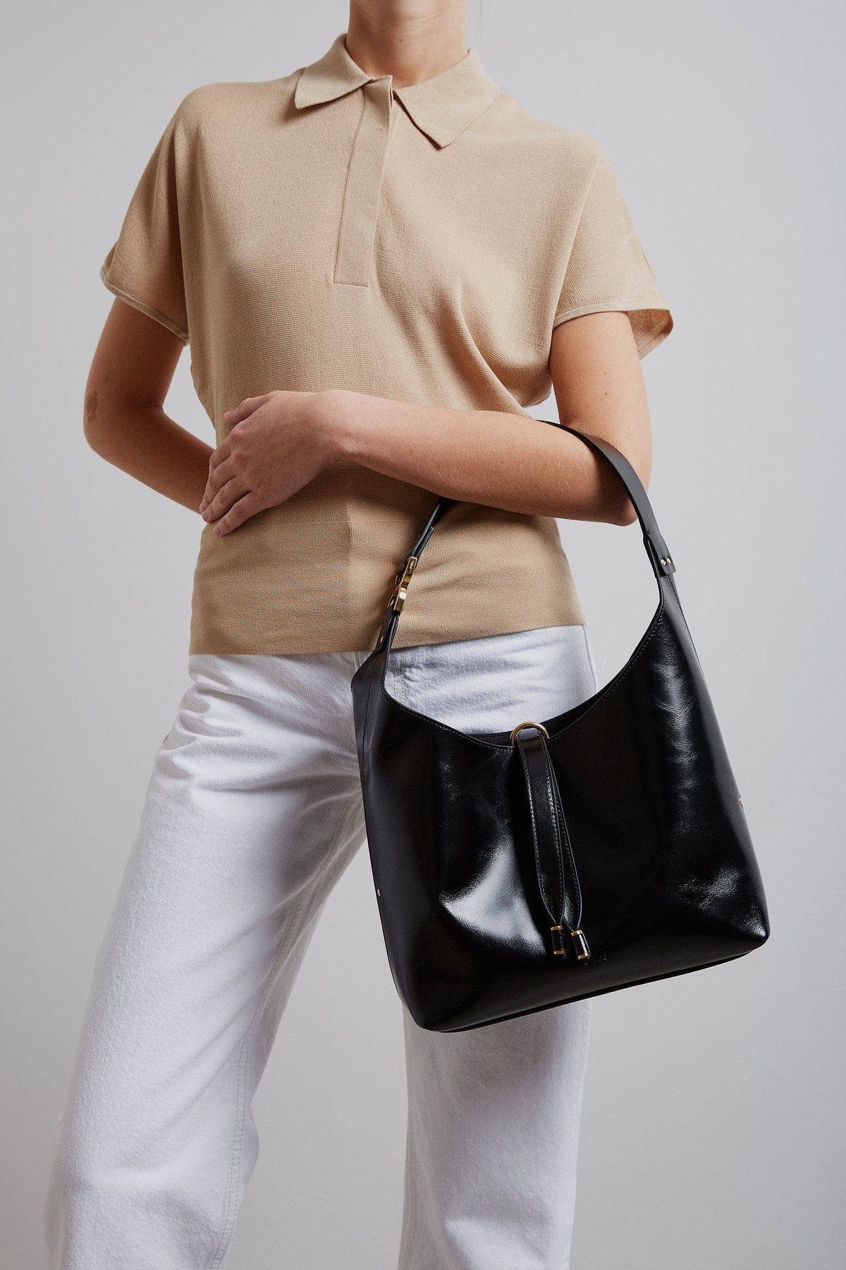 Shop Chloé Marcie Black Leather Hobo Bag