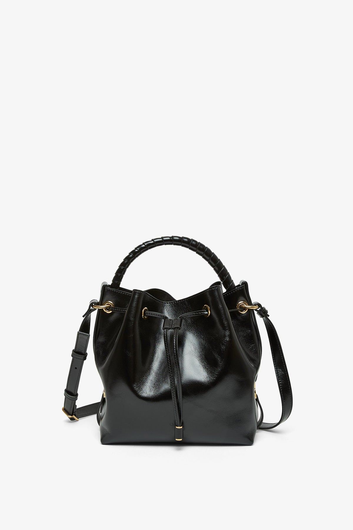 Shop Chloé Marcie Black Leather Bucket Bag