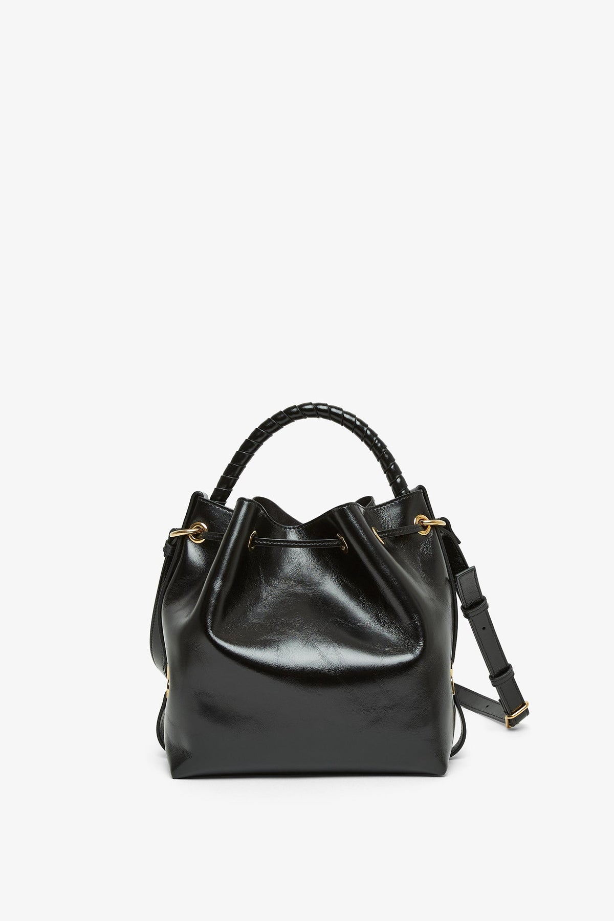 Shop Chloé Marcie Black Leather Bucket Bag